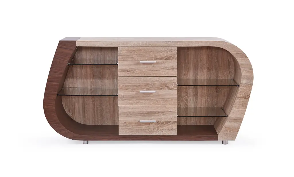 Tony Buffet Brown Beige MDF Sideboard Console Table Dining Room Storage luxe modern furniture