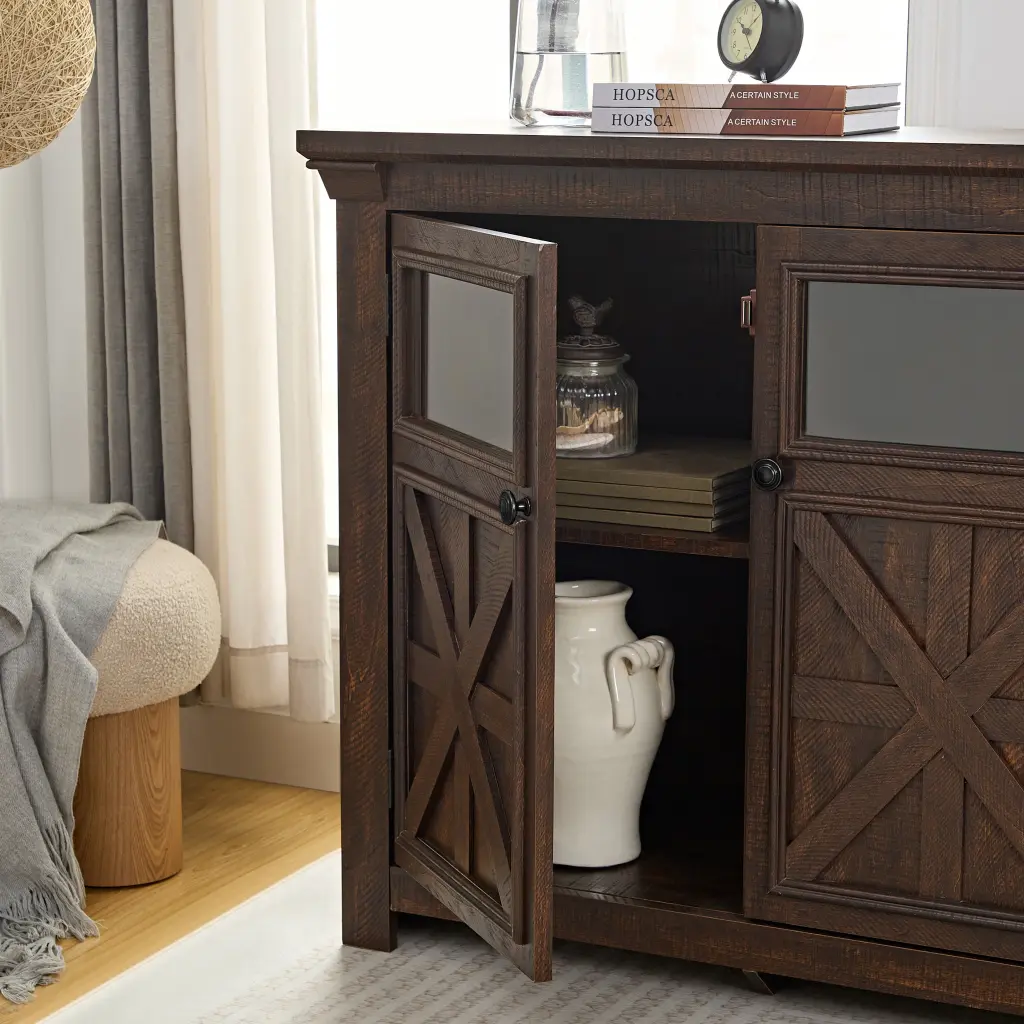 2 Doors Cabinet Large Buffet Sideboard Cabinet Bar Wine Cabinet Entertainment Storage rnb