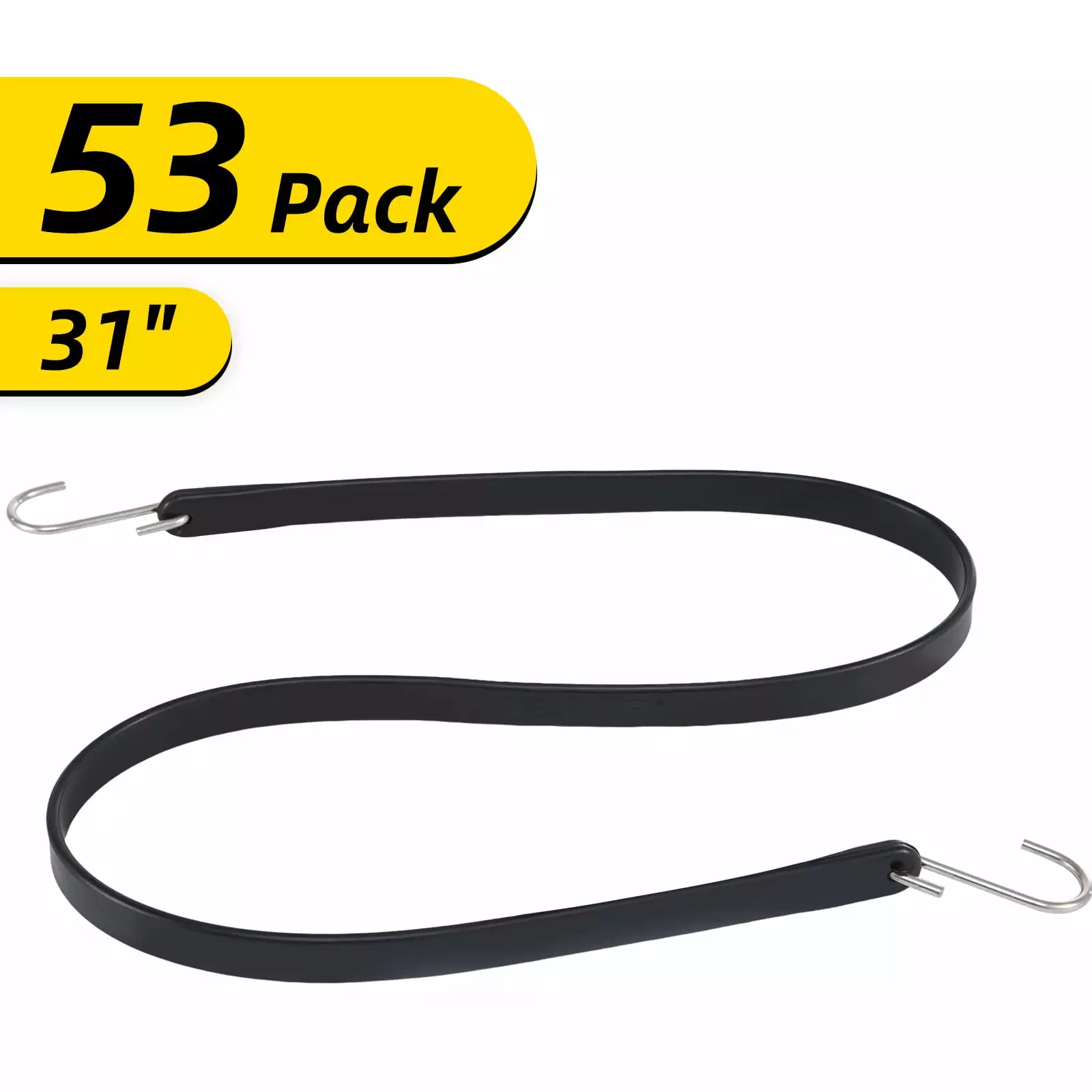 BENTISM Rubber Bungee Cords 53 Pack 31 Long S Hooks Tarp Straps and Tie Downs 21