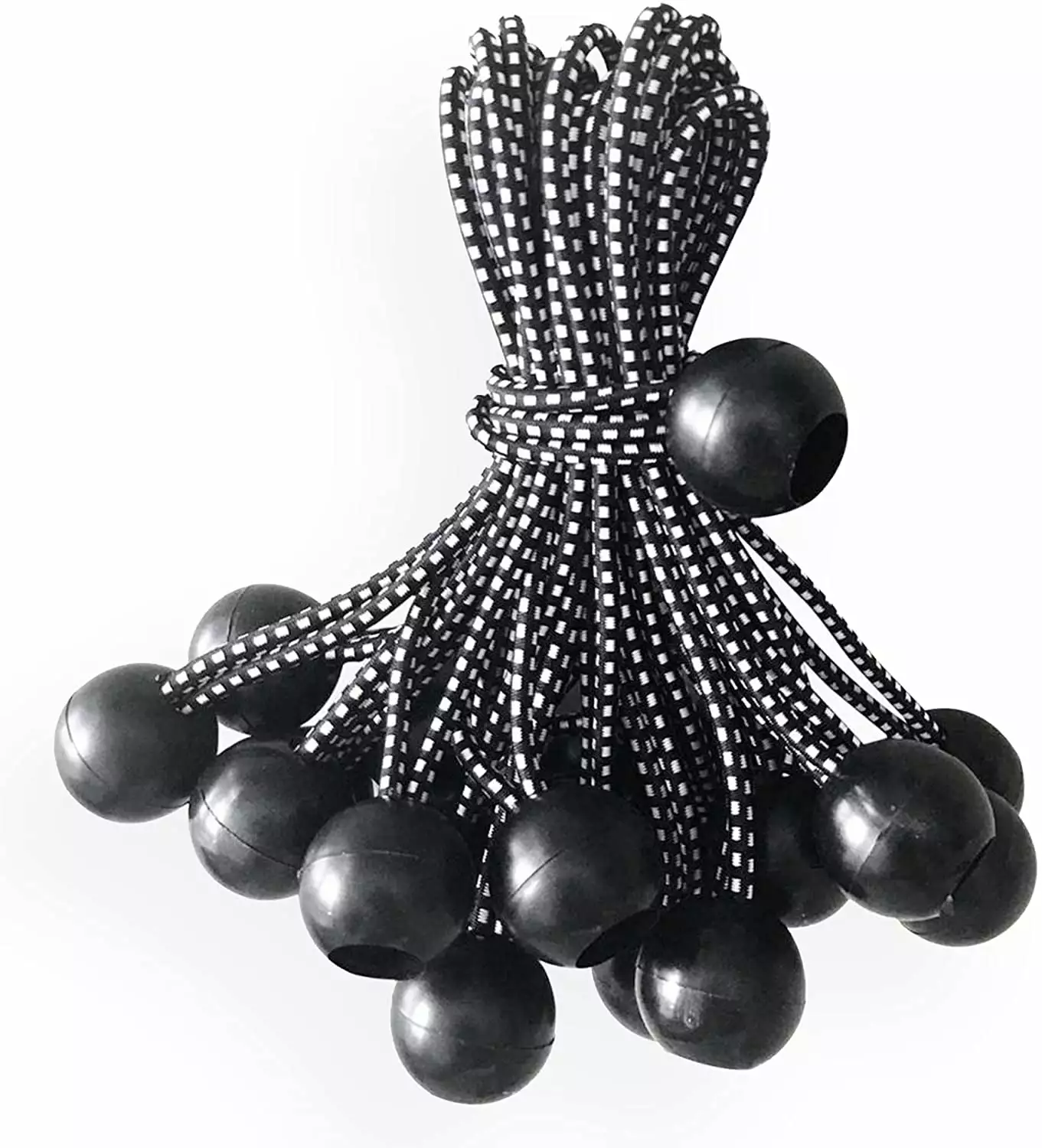 Tarps Now 6 Bungee Ball Cords Elastic String Black and White 100Pcs 11
