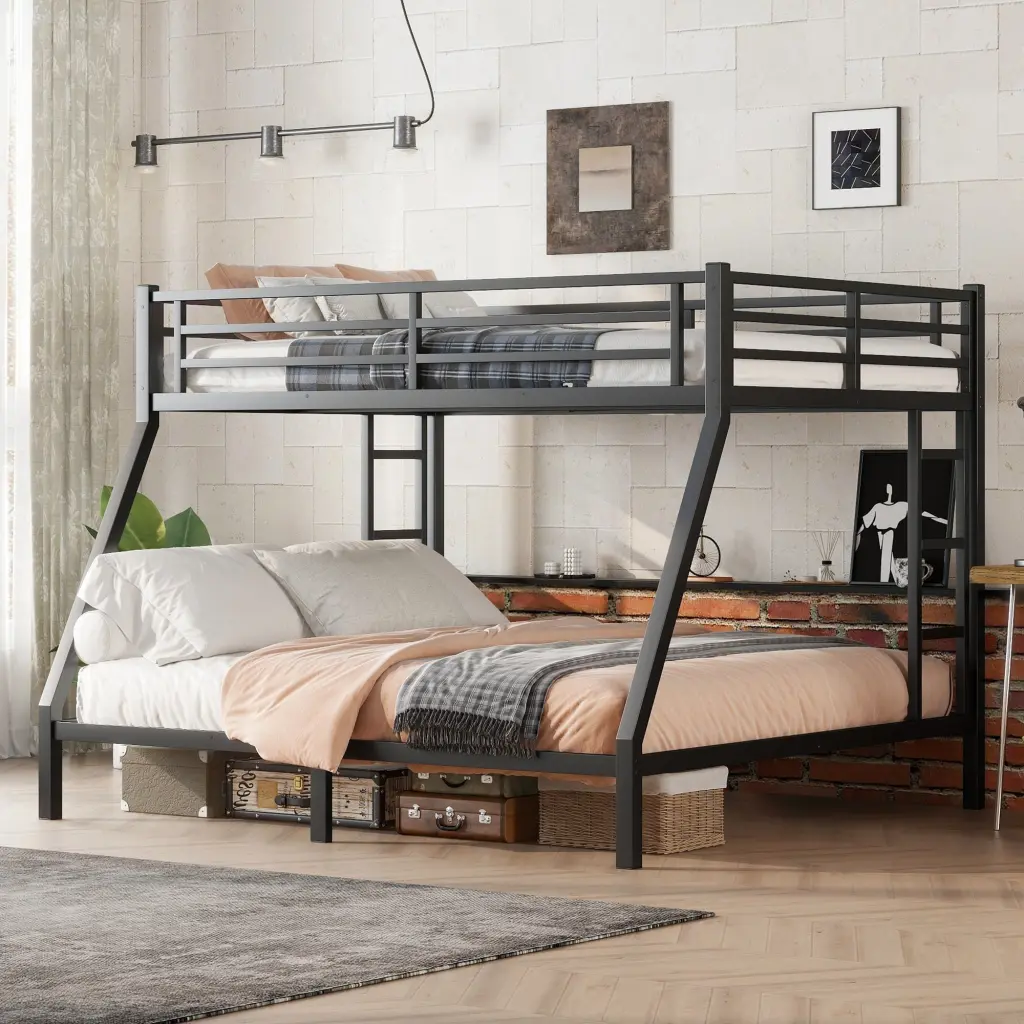Metallic Full XL Over King Bunk Bed Teens And Adults Space Saving bonwell