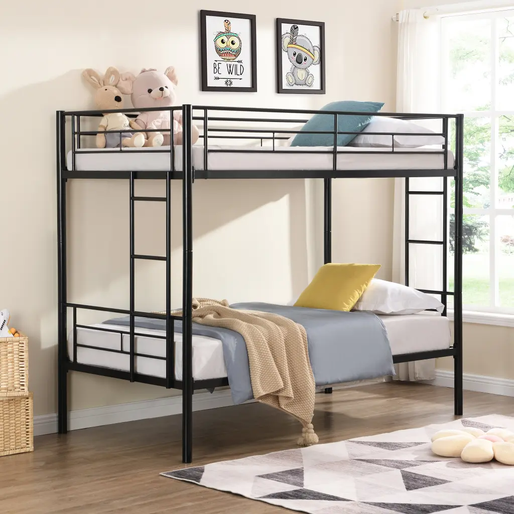 Metallic Bunk Bed Black Black Metallic civilfurniture