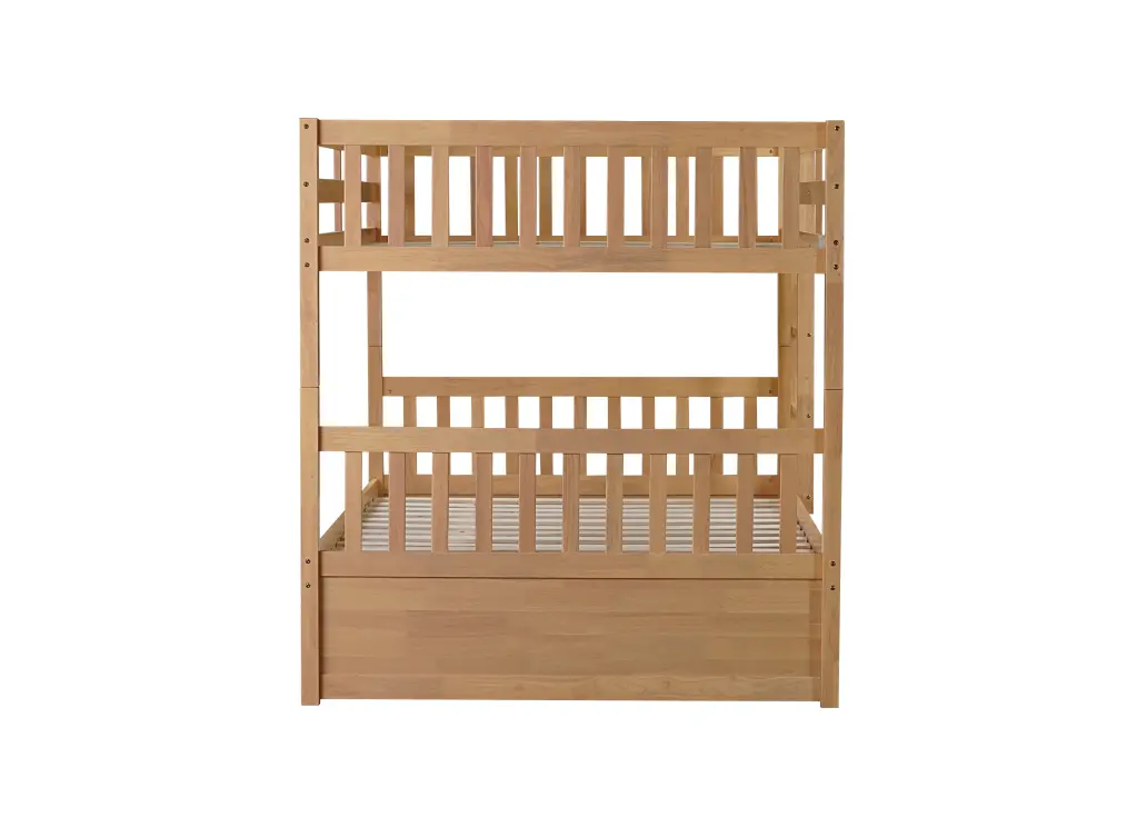 Full Over Full Bunk Bed Trundle Ladder and Guardrail Timber inspirit