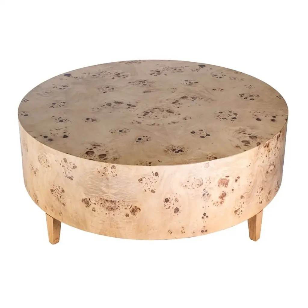 Butler Specialty Company Billie Round Burl Coffee Table Light Brown Burl