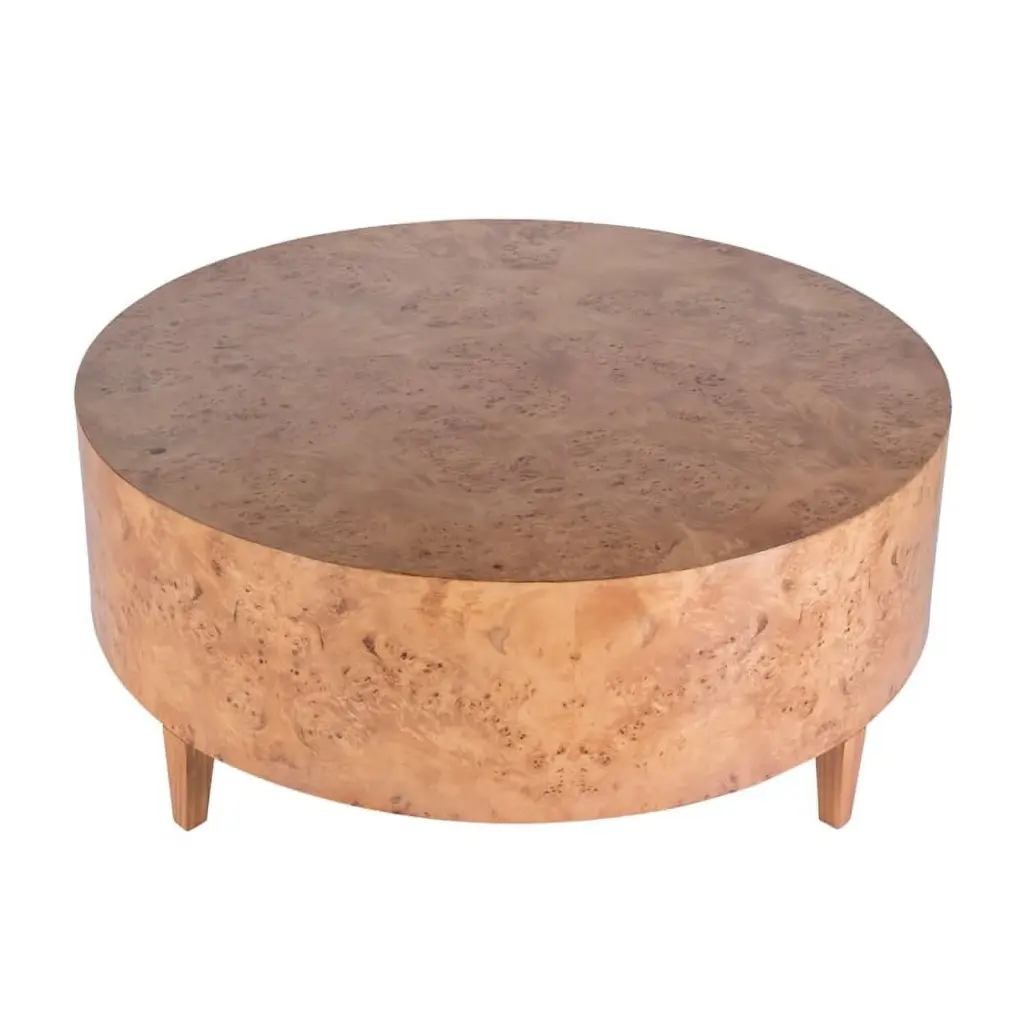 Butler Specialty Company Billie Round Burl Coffee Table Traditional Brown Burl