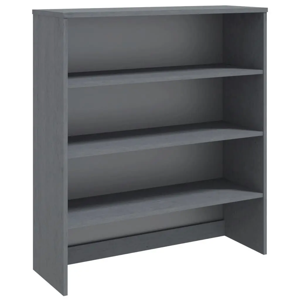 HAMAR Dark Gray Solid Pine Wood Top Highboard 35.4x11.8x39.4 Inches
