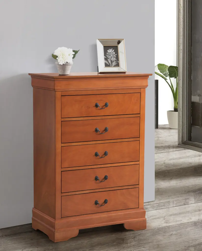 Louis Phillipe G3160 Chest Oak Particle Board Storage Cabinet glory furniture
