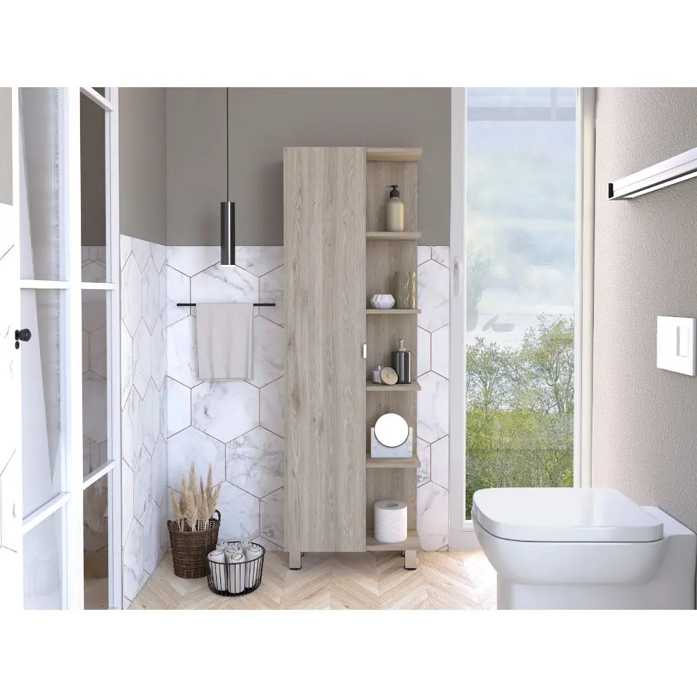 Urano Mirror Linen Cabinet Four Indoor Use Shelves Five External Shelves Storage Unit rta mubles colombia