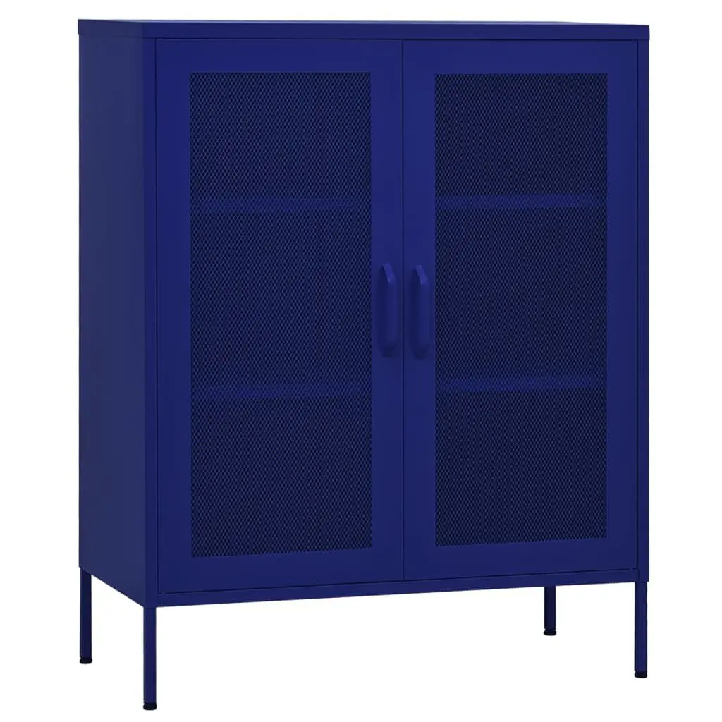 Storage Cabinet Navy Blue 31.5x13.8x40 Inches Steel Slim Organizer