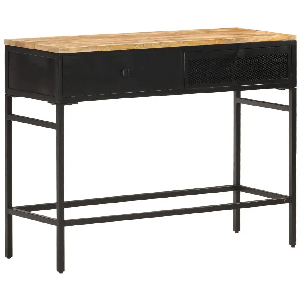 39.4 Inch Solid Rough Mango Wood Sideboard Rustic Home Decor