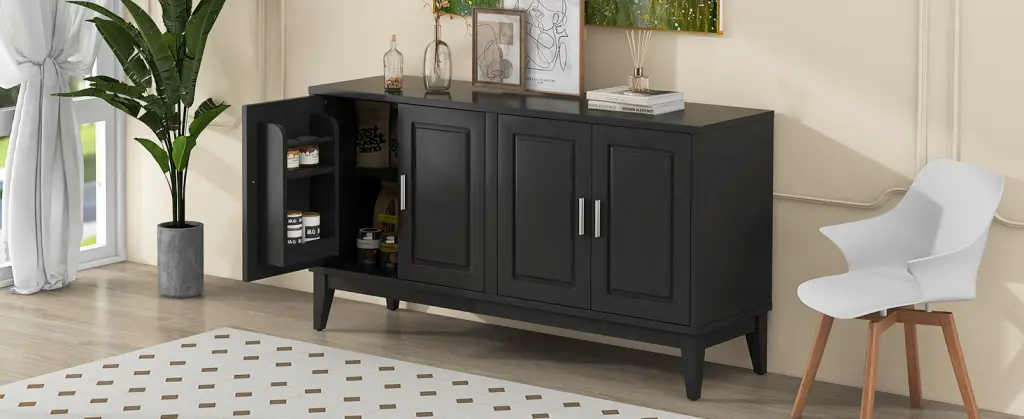 4 Door Sideboard Storage Cabinet Shelf Living Room Dining Room rnb