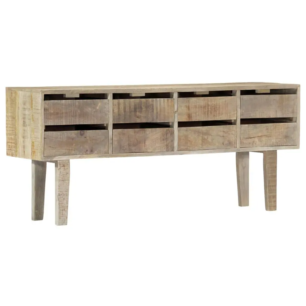 Sideboard 55.1x11.8x23.6 Inches Solid Mango Wood Modern Storage Cabinet