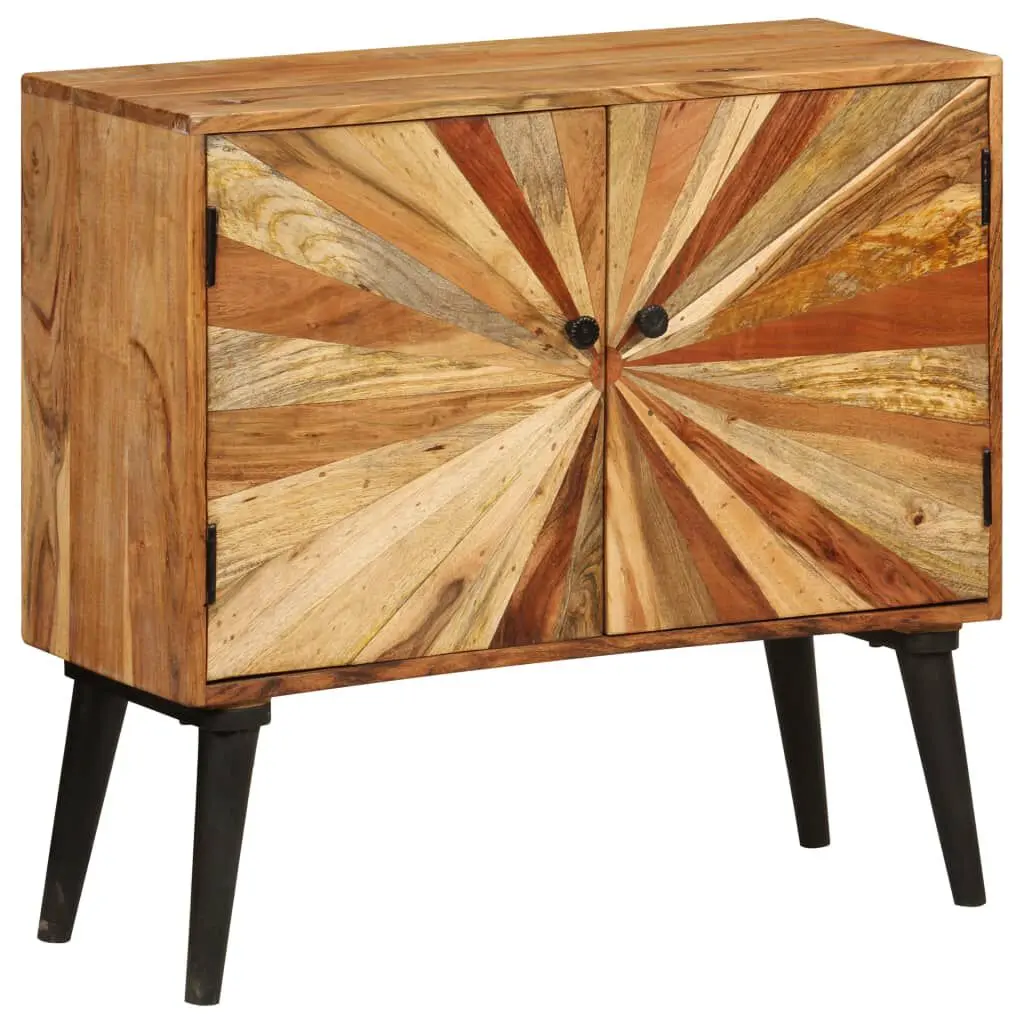 Sideboard Solid Mango Wood 33.5x11.8x29.5 Inches Rustic Storage Cabinet