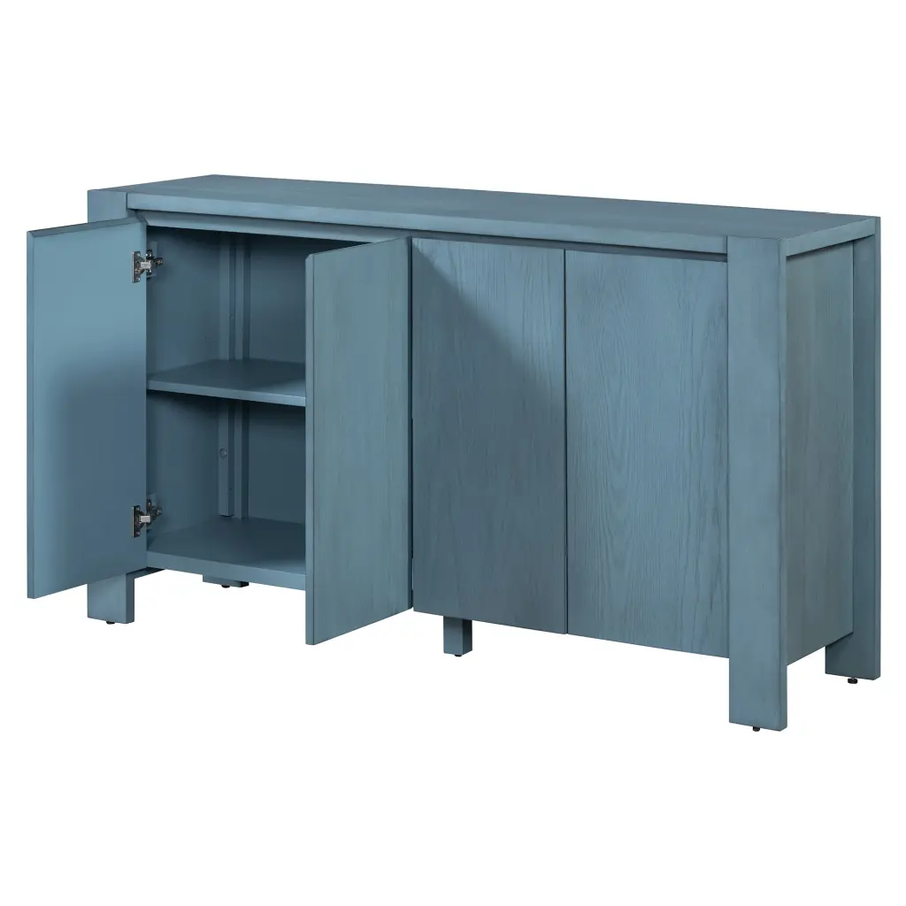 Retro 4 Door Sideboard Distressed Finish And Adjustable Shelves trexm