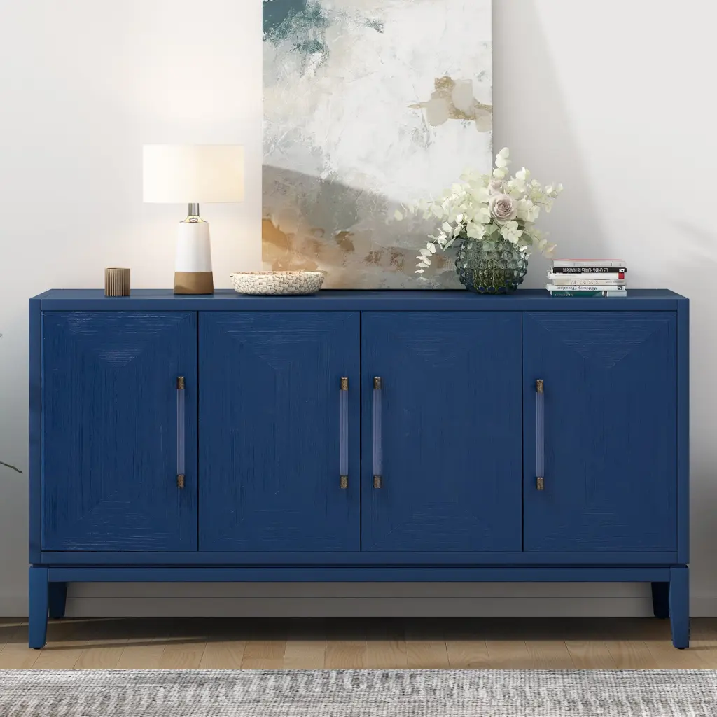 Multi-functional Four Door Sideboard Brushed Doors and Fir Veneer u_style