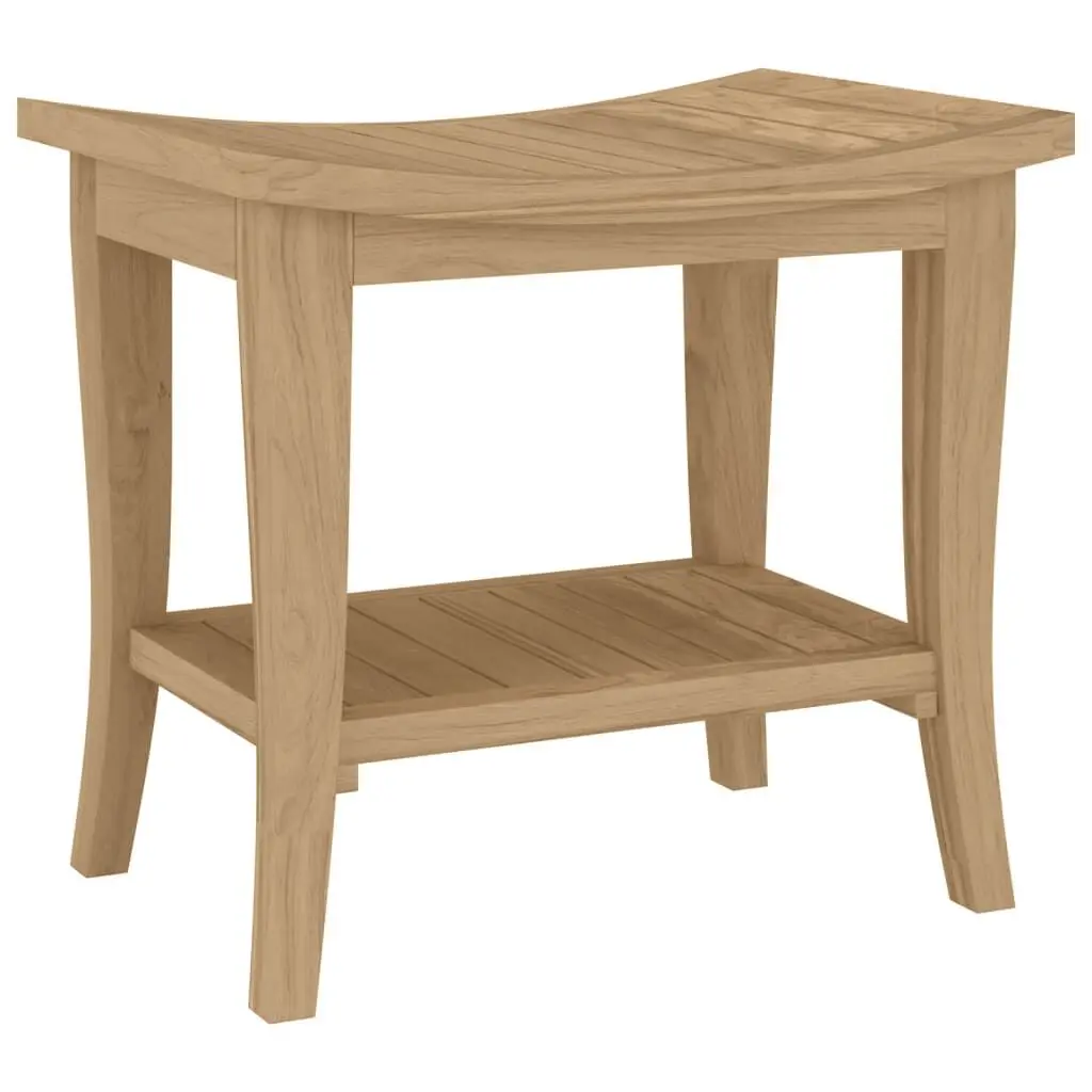 Solid Wood Teak Bathroom Side Table 19.7x13.8x17.7 Inches