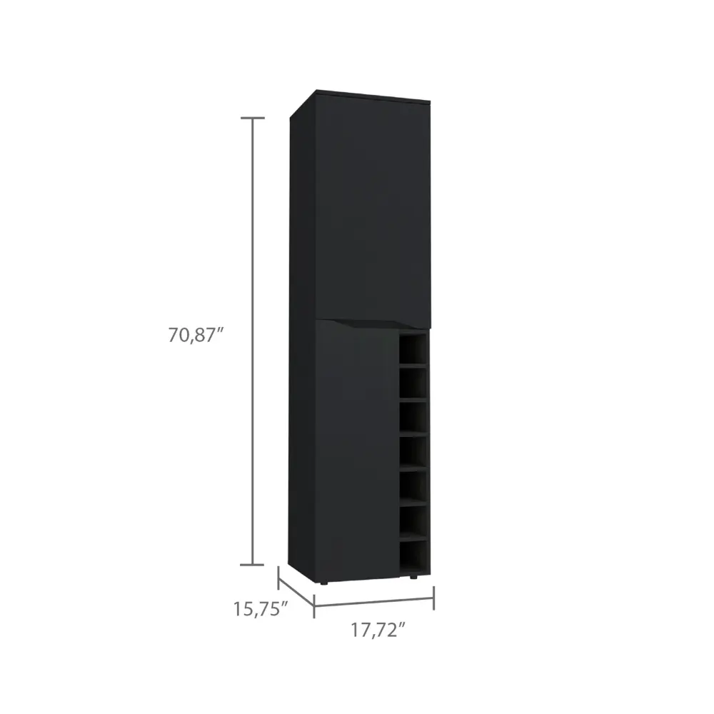 Obregon Tall Cabinet Seven Cubbies and Two Door Cabinets Black rta muebles colombia