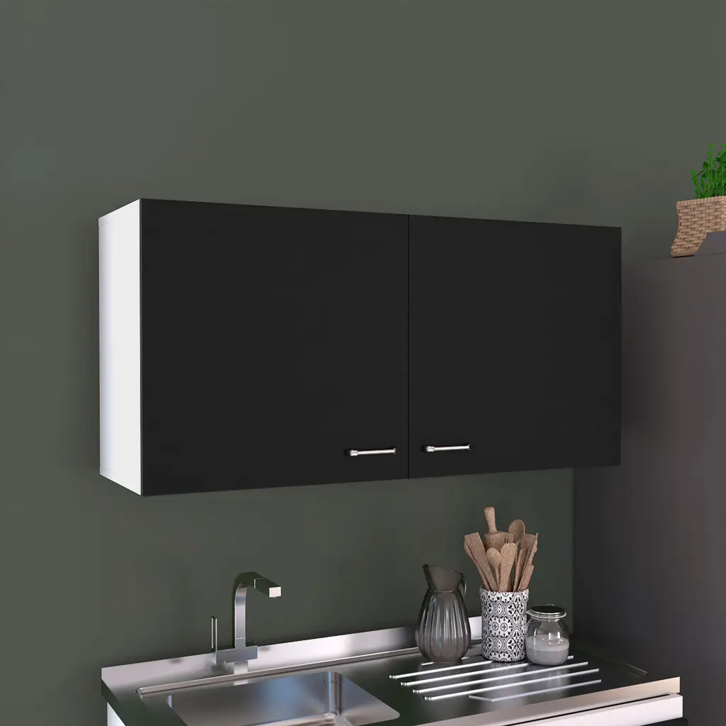 Napoles Wall Cabinet Two Shelves Double Door Modern Dining Room Storage rta mubles colombia