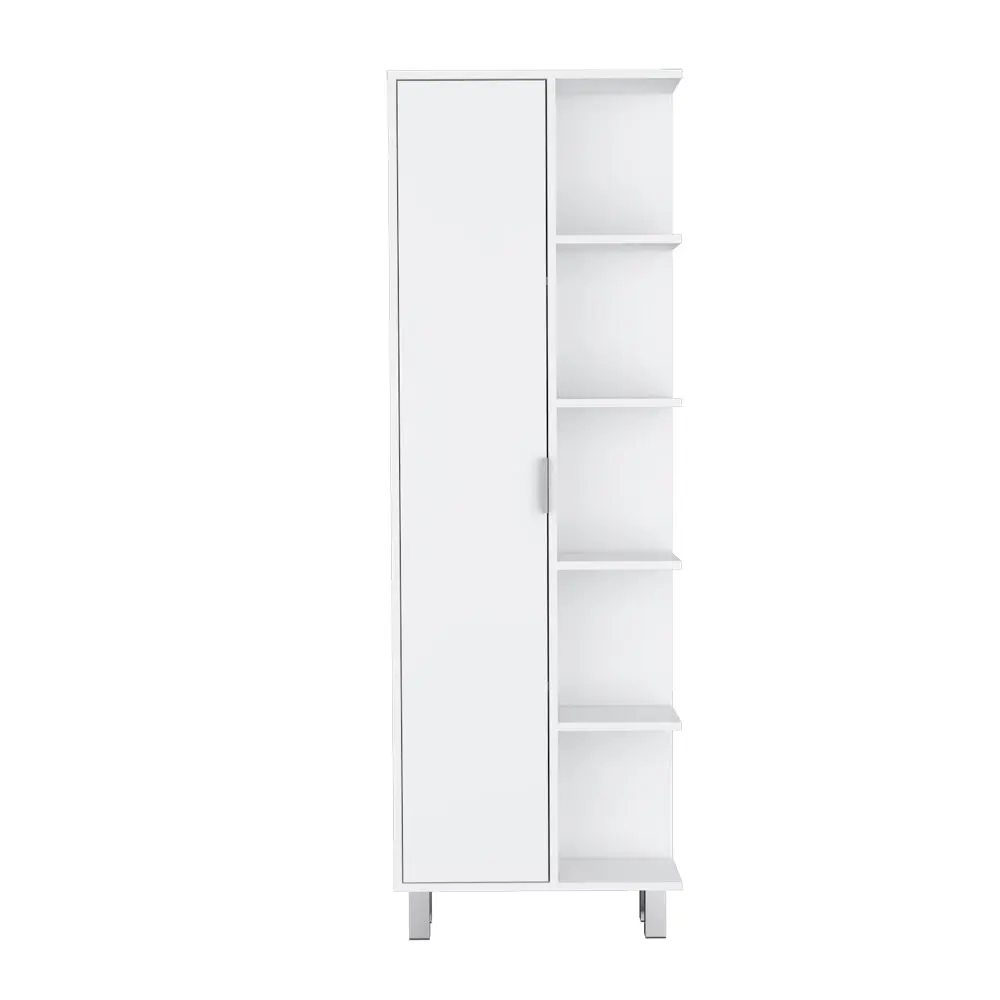 Linen Cabinet Sandy Bathroom White Particle Board Engineered Wood Storage treevol furniture