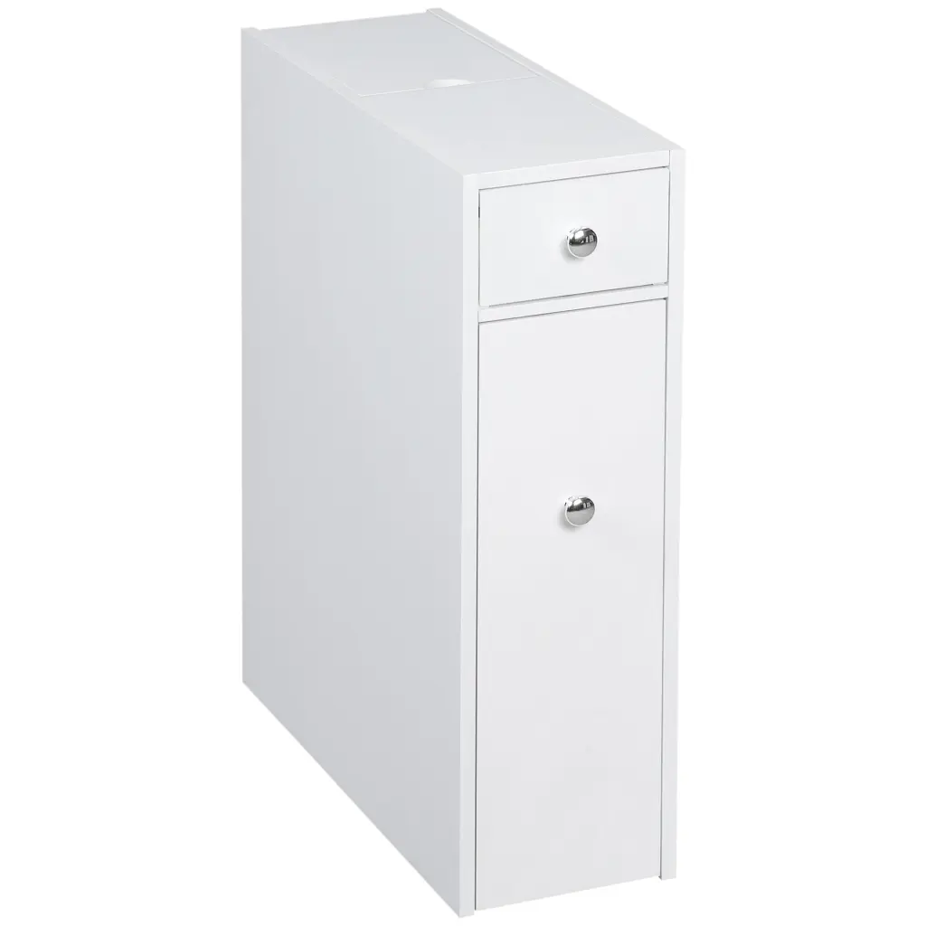 Homcom Wooden Narrow Modern Bathroom Cabinet White MDF aosom business