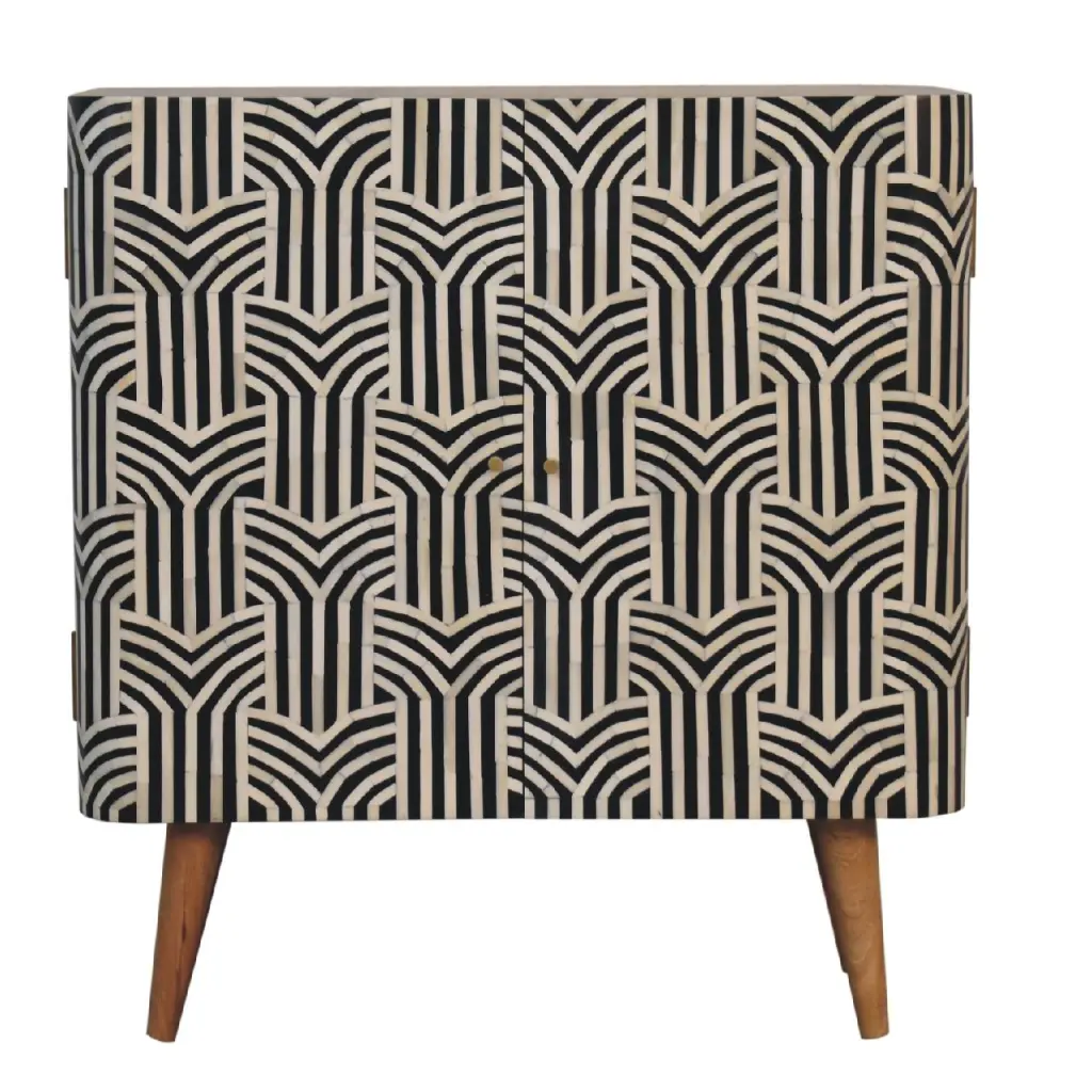 Edessa Bone Inlay Cabinet Oak Solid Wood Storage Cabinet artisan furniture