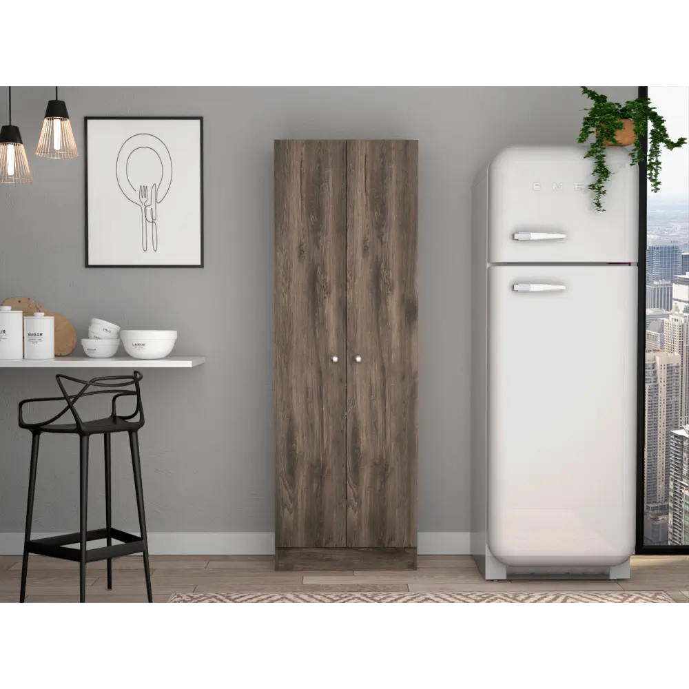 Multistorage Cabinet 71 Inch H Two Doors Five Internal Shelves Dark Brown depot e-shop