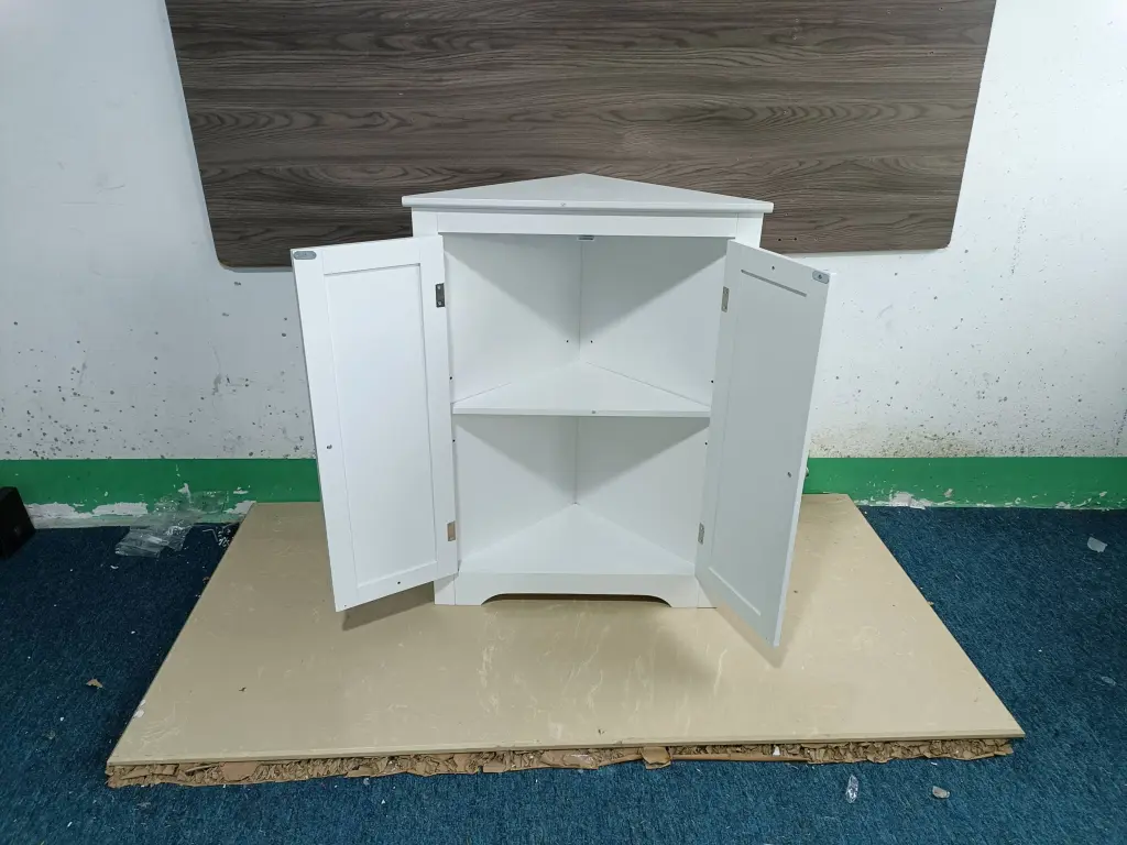Floor Corner Cabinet 2 Doors and Adjustable Shelves moonriver