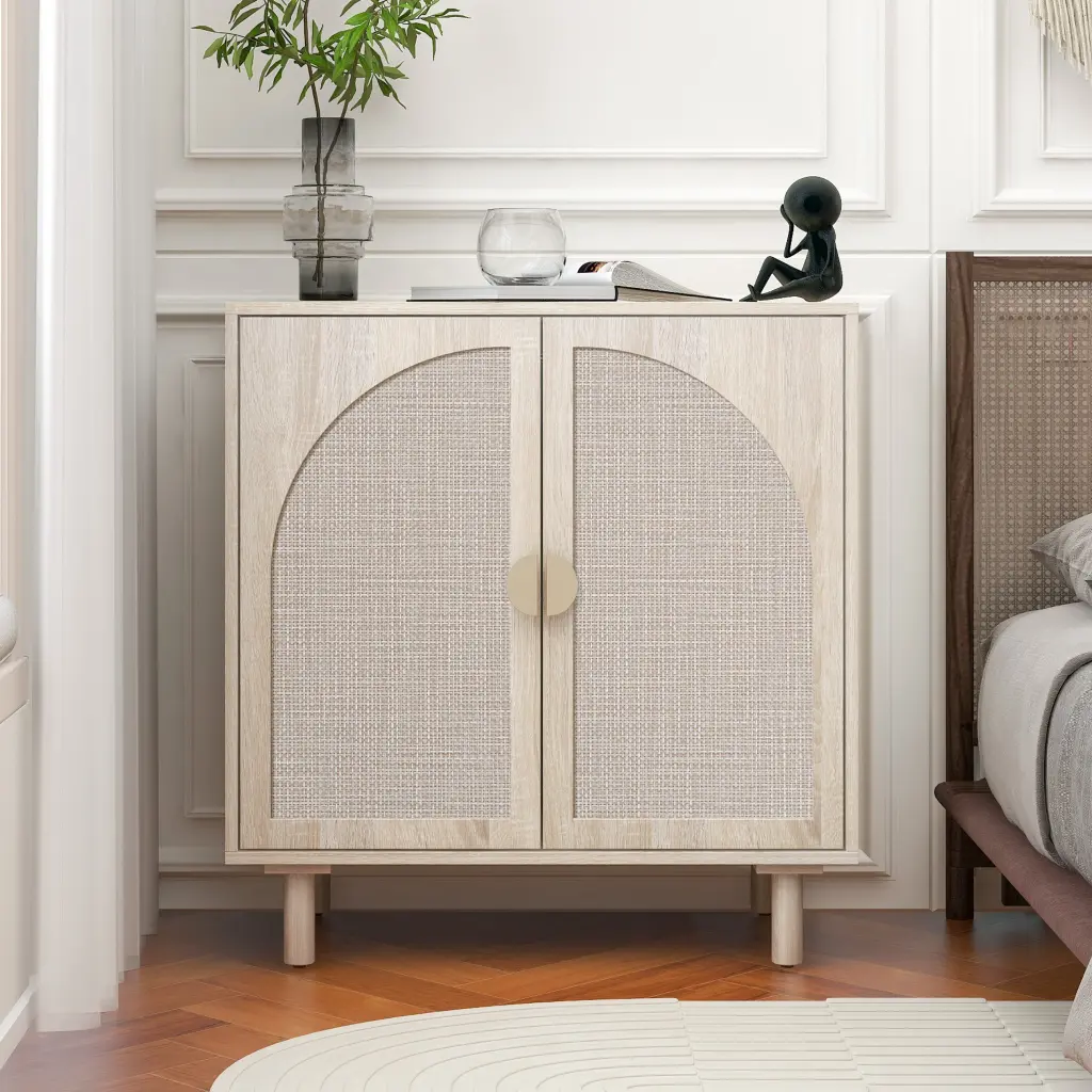 2 Door Cabinet Bedroom Living Room Study Natural MDF rnb