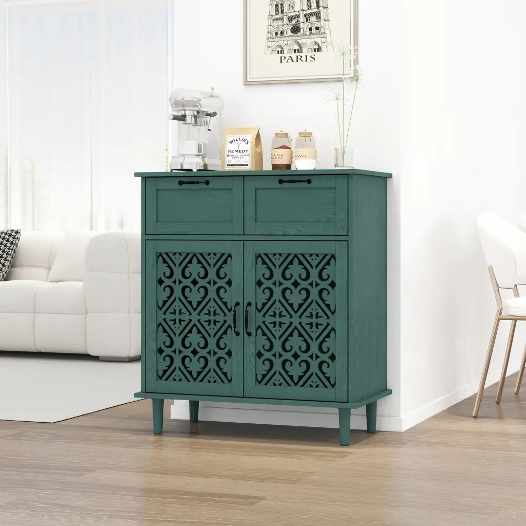 2 Door 2 Drawer Cabinet American Home Decor Bedroom Living Room rnb