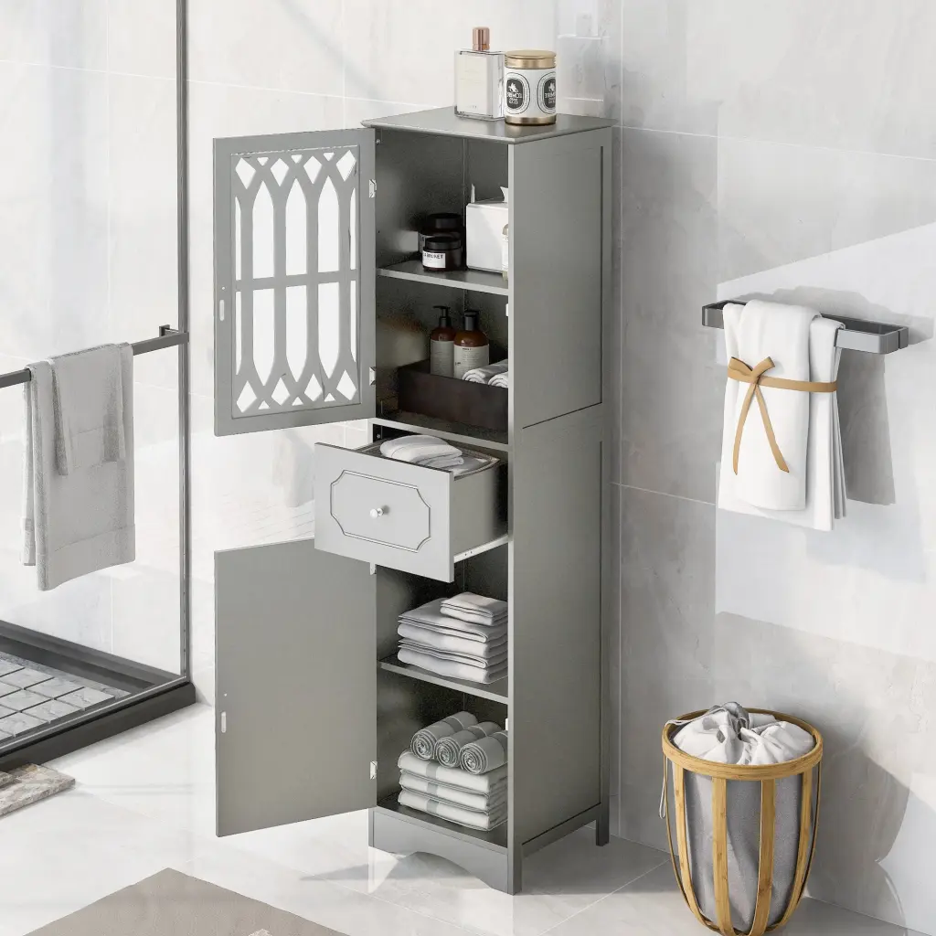 Tall Bathroom Cabinet Freestanding Storage Cabinet Drawer and Door rnb