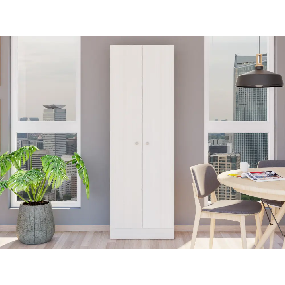 71 Inch Multistorage Cabinet Two Doors Five Internal Shelves White Finish rta mubles colombia