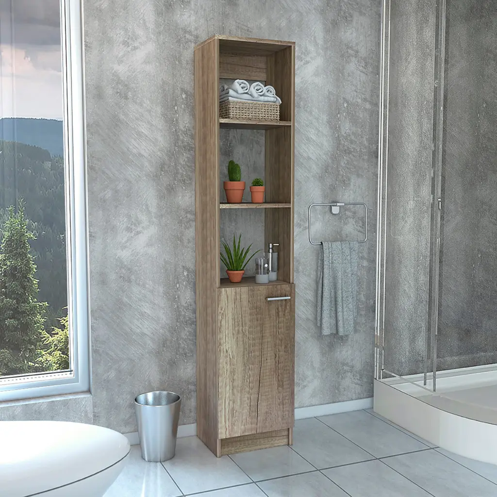 Malaga Linen Cabinet Two Indoor Shelves Three External Shelves Sideboard tuhome