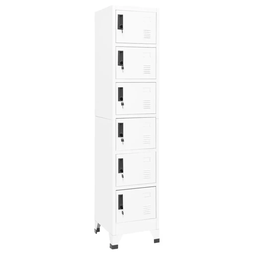 White Steel Locker Cabinet 15x15.7x70.9 Inches