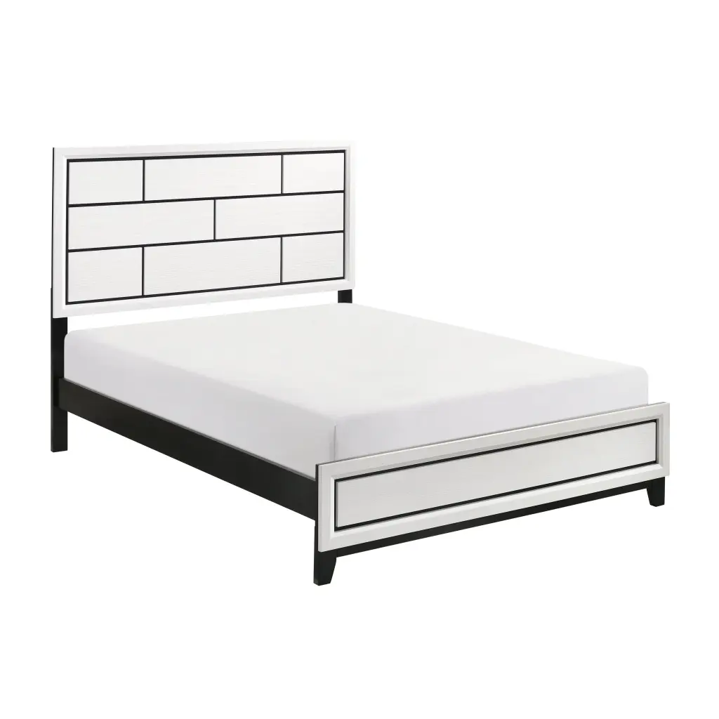 Modern Contemporary White Finish California King Bed 1Pc Timber Frame kanepe
