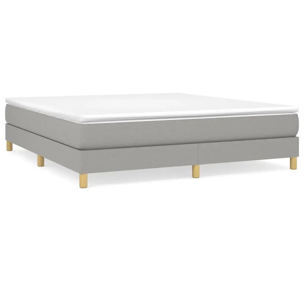 Bed Frame without Mattress Light Gray California King Fabric Platform Bed