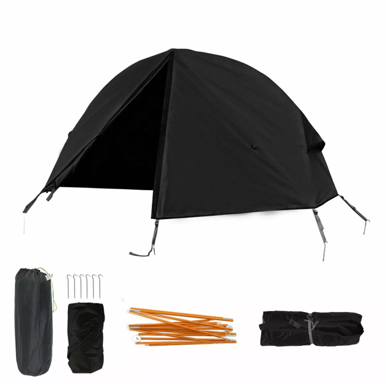 2-Layer Camping Sleeping Cot Tent Lightweight Outdoor Elevated Tent Shield Black
