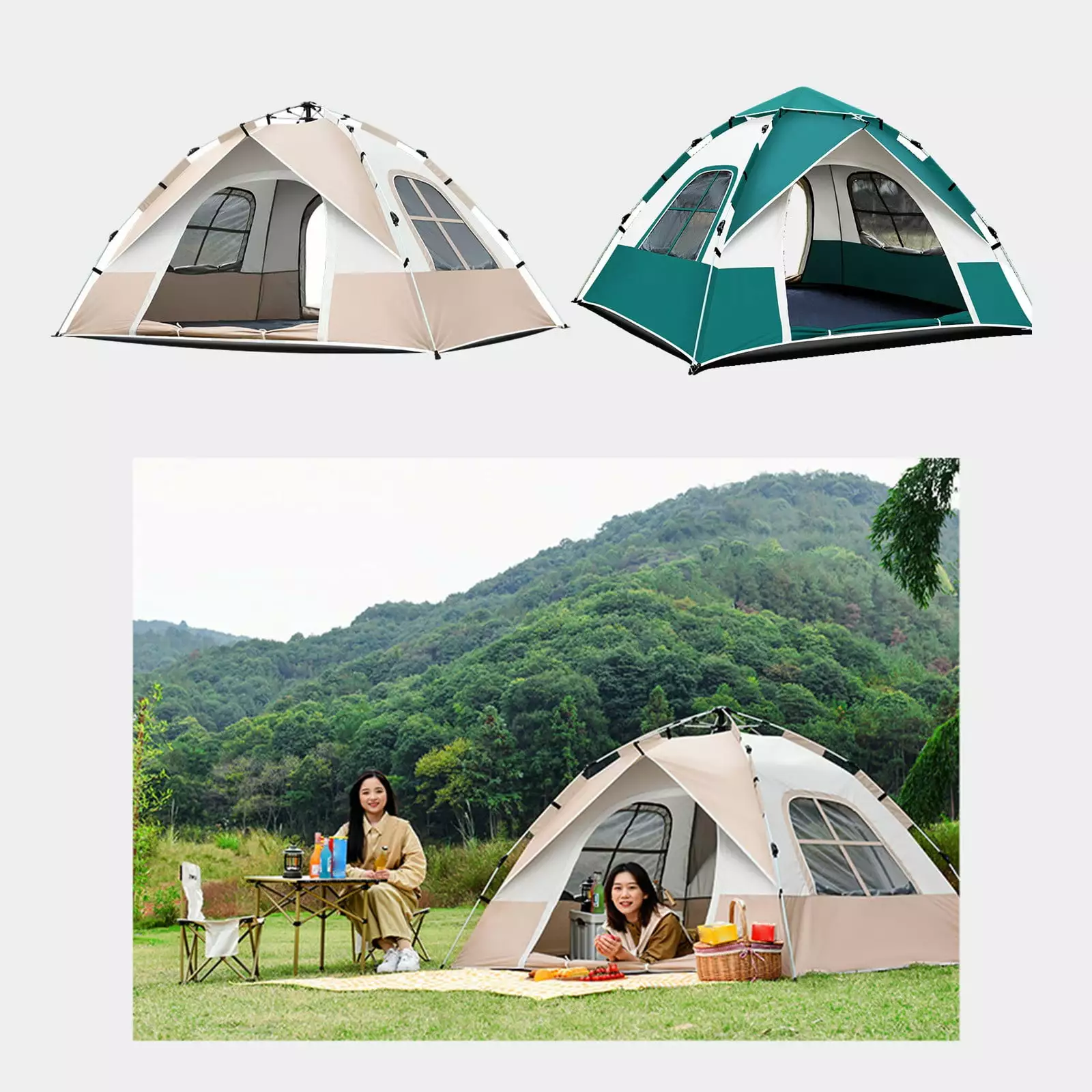 Isvgxsz Automatic Outdoor Tent Rainproof Sun Protection Portable Folding Camping Tent Living Room Decor Free
