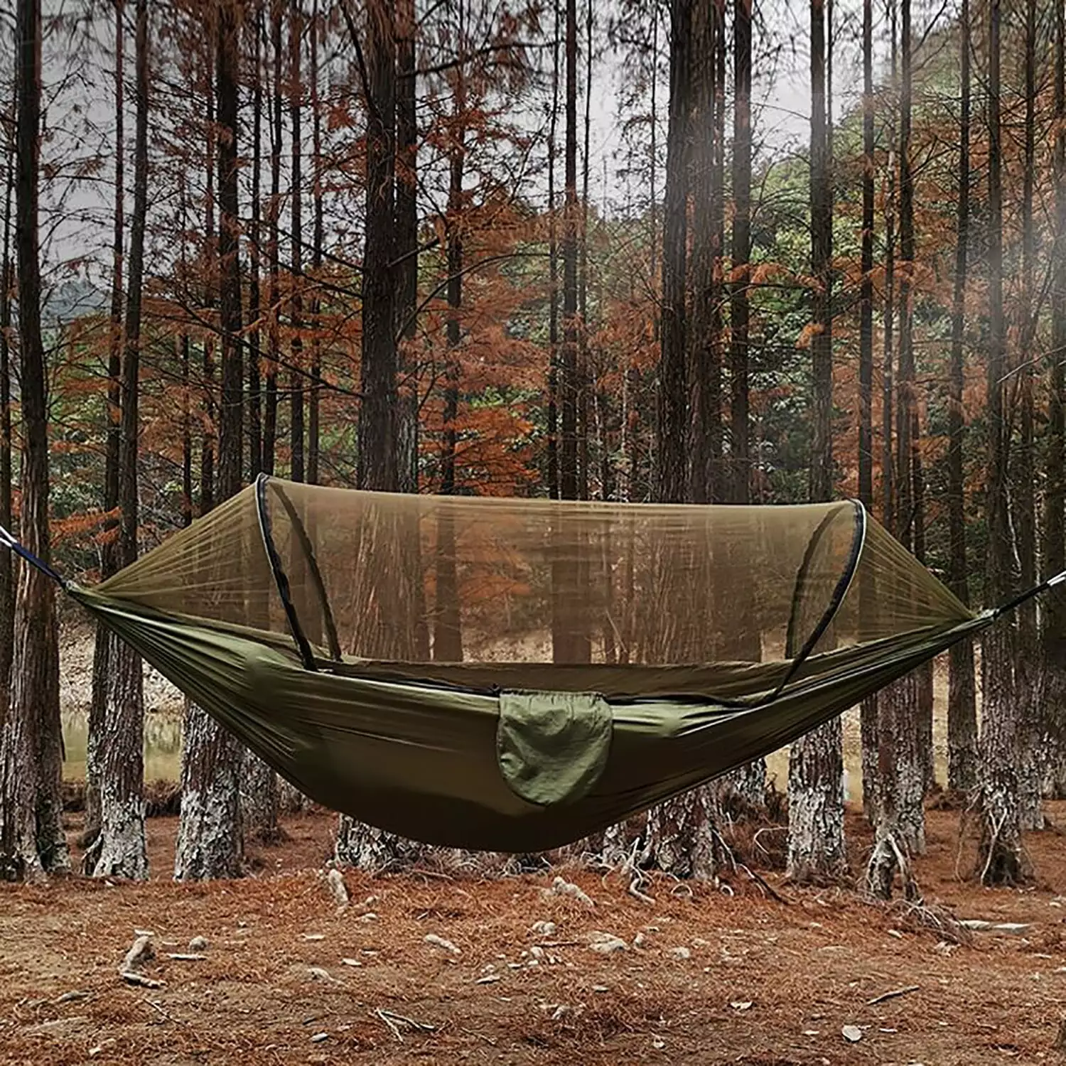 Camping Hammock Mosquito Net Portable Lightweight 2 Person Pop-up Parachute Hammocks