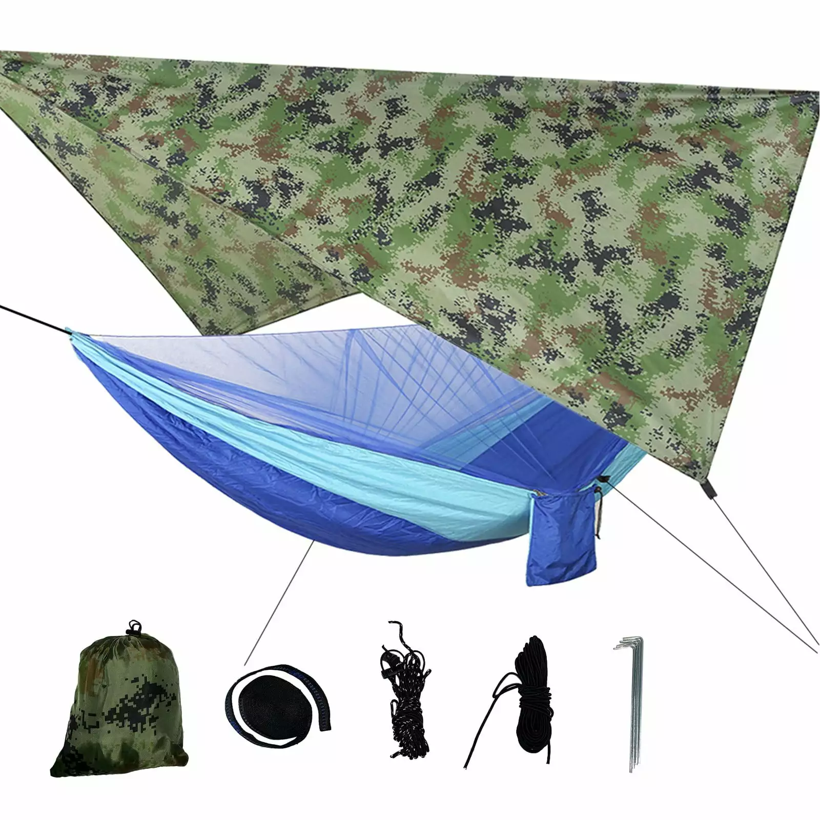 Gnobogi Lightweight Camping Hammock Tent Canopy Mosquito Net Rain Tarp