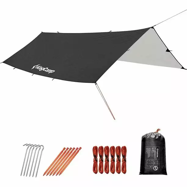 KingCamp Oversized Camping Tarp 13x13 Feet Lightweight Waterproof UPF50+ UV Protection Hammock Backpacking Hiking