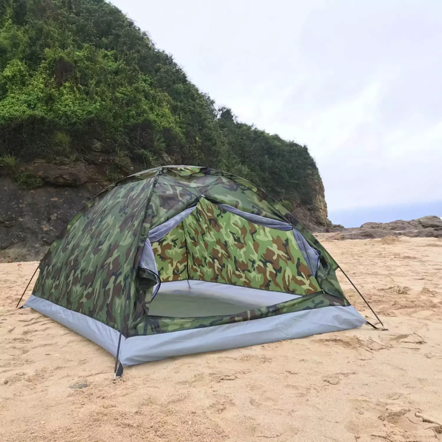 Lightweight Waterproof Camouflage Camping Tent UV Protection 1-2 Persons