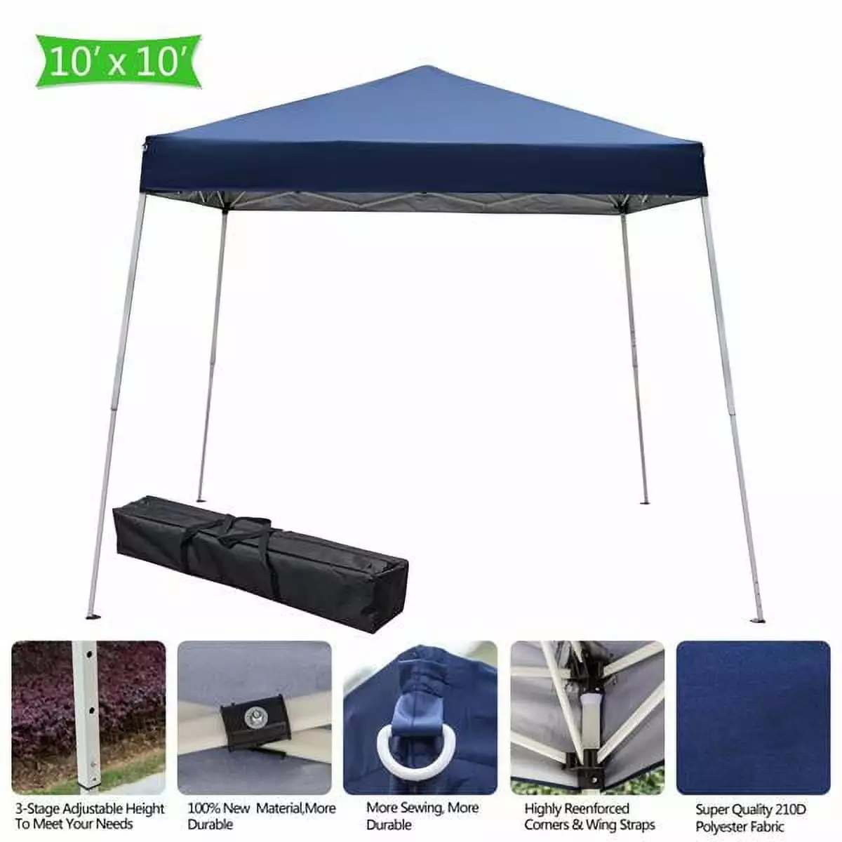 3x3M Portable Waterproof Folding Tent Outdoor Gazebo Blue