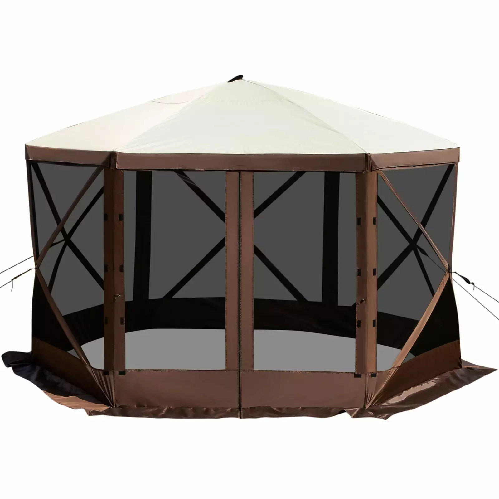 SKYSHALO 10x10 Pop-up Camping Gazebo Tent 6 Sides Waterproof Oxford Fabric and Bite-Proof B3 Gauze Netting 8 Person 10ft%e...