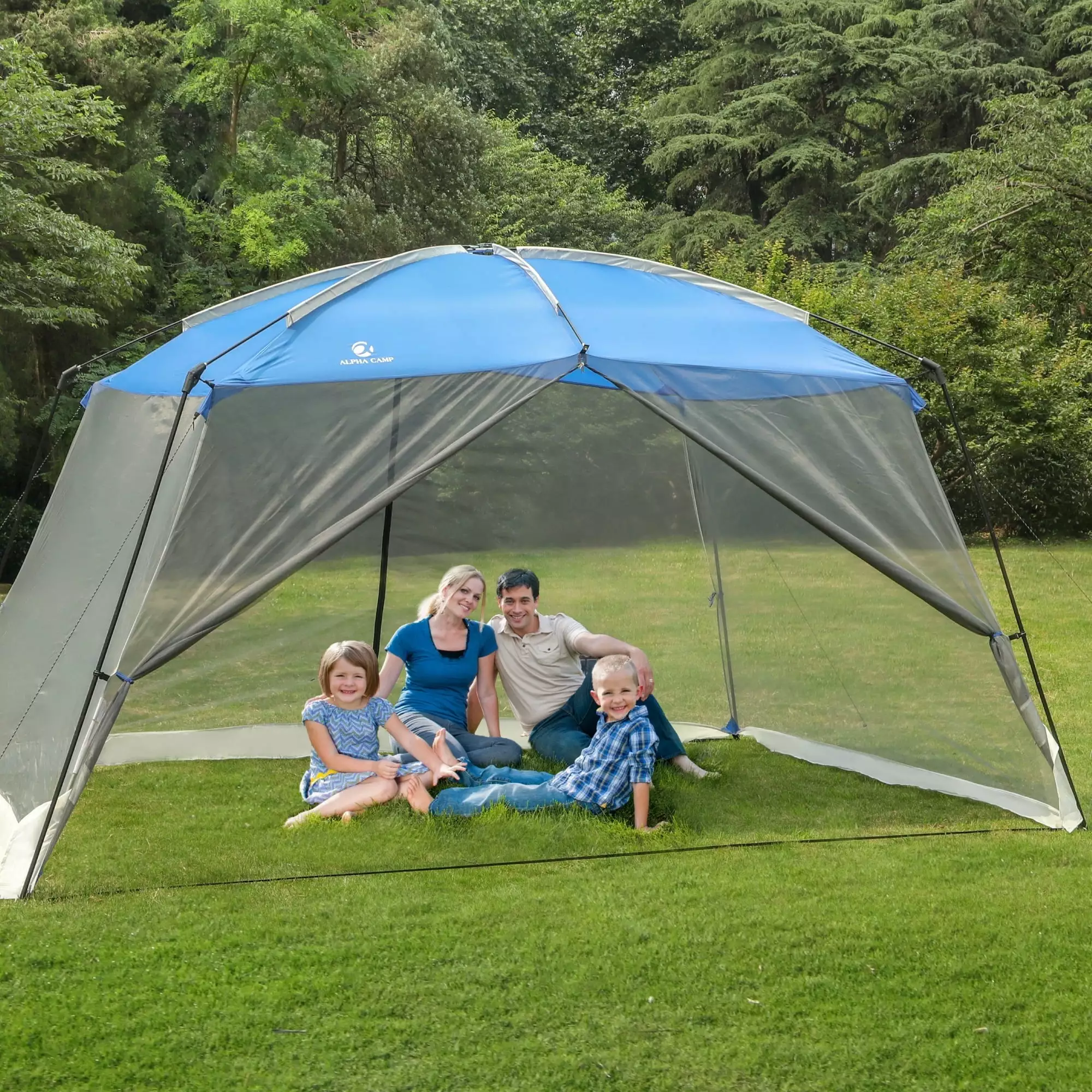 Alpha Camper 13' x 9' Screen House Canopy Sun Shade One Room - Blue
