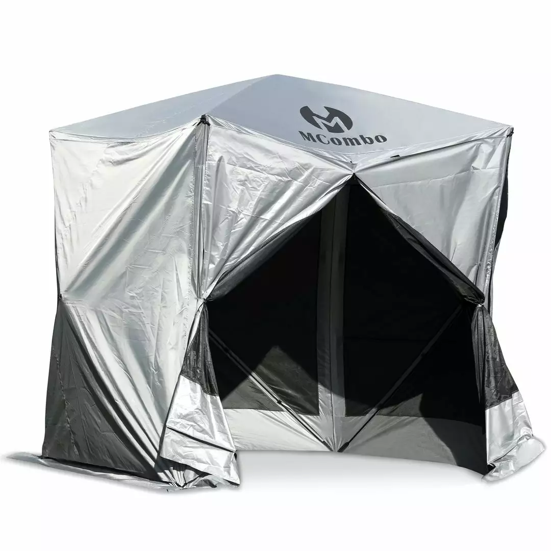 Mcombo Gazebo Tent Pop Up Portable 4 Sided Hub Durable Screen Tent 3-5 Person 4pc