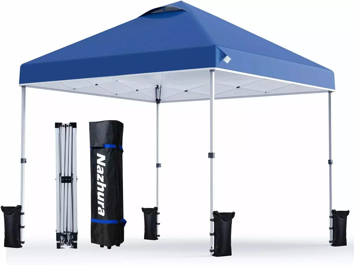 Nazhura 10x10 Pop Up Canopy Tent Freestanding Sun Shelter Picnic and Camping