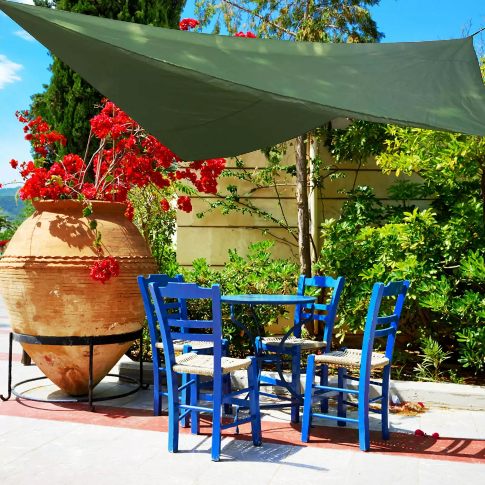 Gnobogi Multifunctional Triangular Canopy Sunscreen Tent Camping Beach Sunshade Cloth Damp Mat Clearance