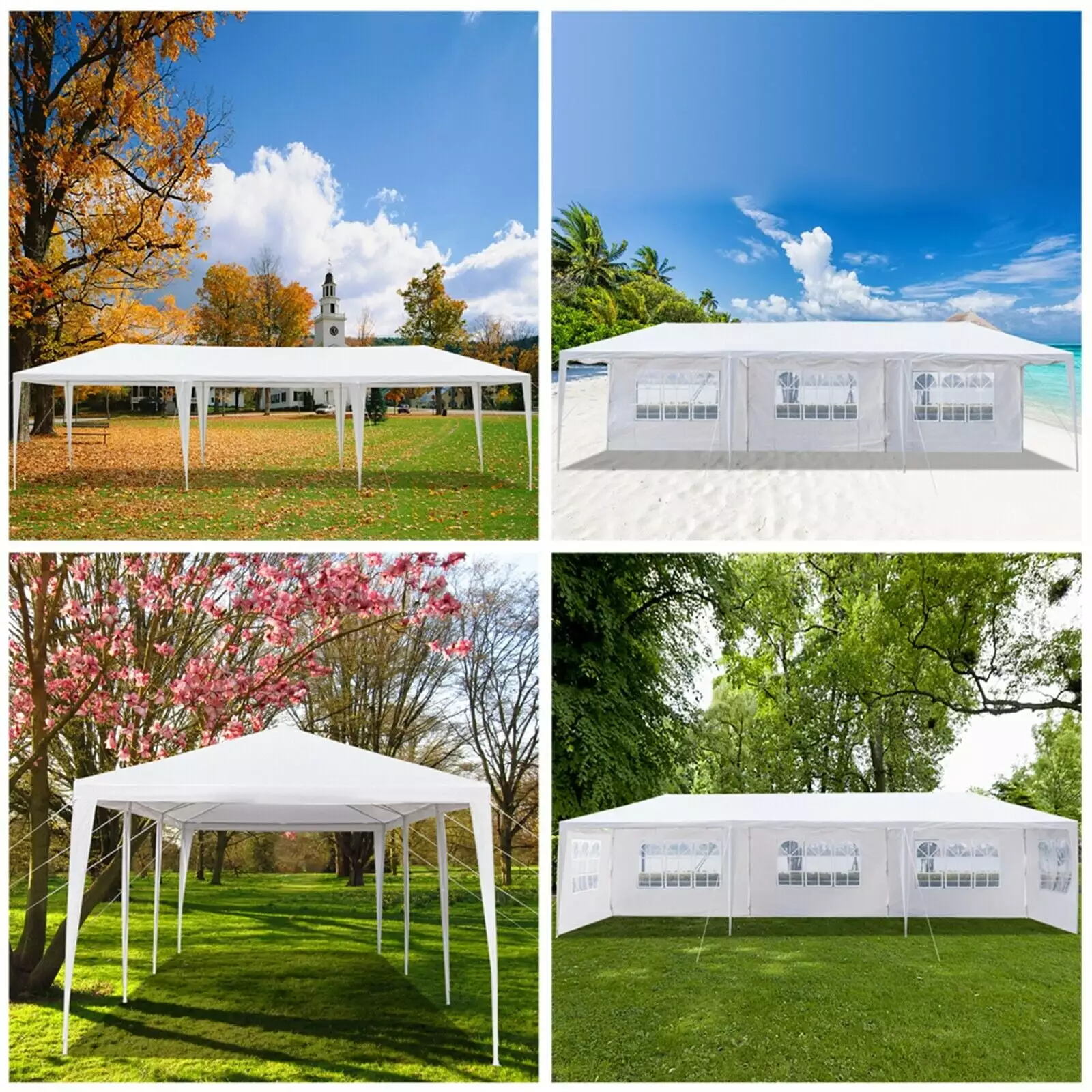 QXDRAGON 10x30 ft Outdoor Party Canopy Tent 5 Sidewalls Wedding BBQ Beach Camping 5