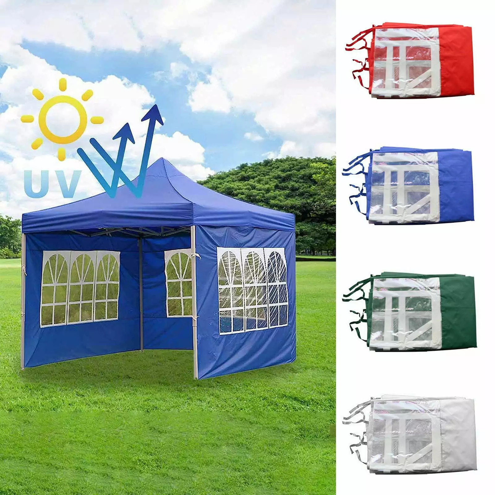Sportteer Foldable Tent Canopy Tarp Windproof Rainproof Multi-Function Camping Sunshade 3