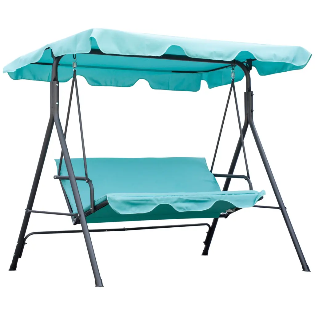 Outsunny Patio Porch Swing Chair Customizable Canopy Seats 3 Adults aosom business